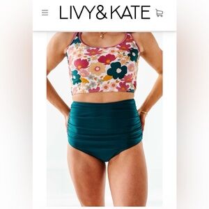 Livy&Kate NWT sz Large Laguna High-Waisted Ruched Bikini Bottom